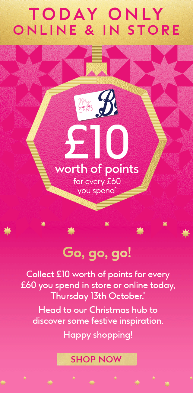 TODAY ONLY 10 worth of points when you spend 60 Boots
