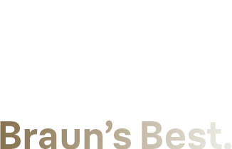 Braun's best logo in white