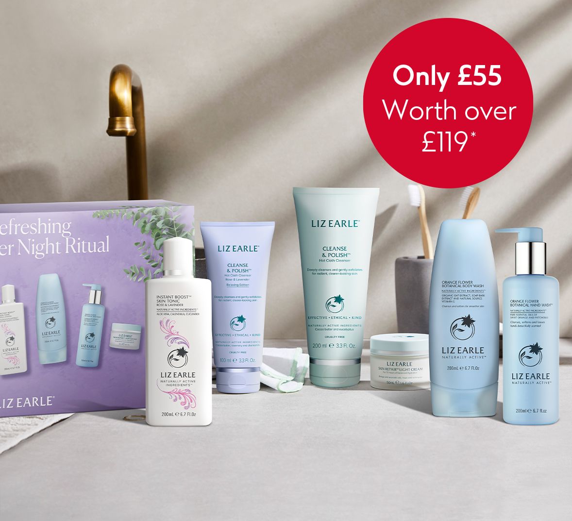 Liz Earle Cleanse & Polish Starter Kit - 50 Ml Reinigungscreme Mit Musselintuch Und Tasche