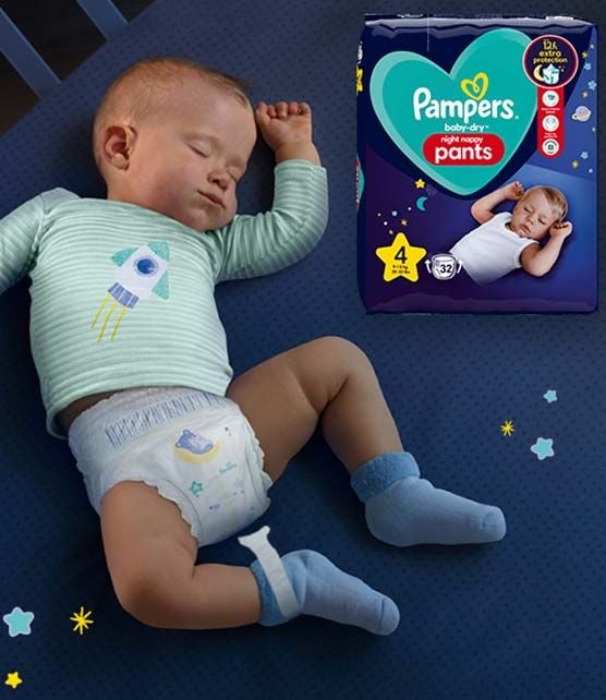 Pampers BabyDry Night Nappy Pants Size 6 24 Night Nappies 15kg  Essential Pack  1200  Bullring