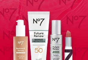 Number 7 products on a red background