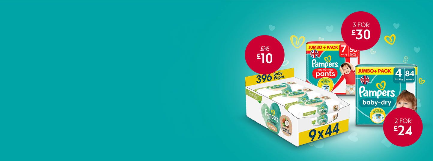 Pampers Baby-Dry Nappies, Size 4 (9-14kg) Essential Pack