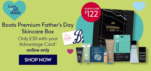 Mens Grooming edit only £30.00 with your Advantage Card, worth £122.36. Online only.